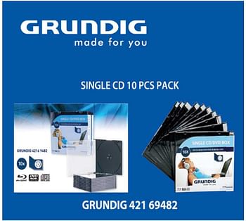 Grundig 42169482 Single Cd And Dvd Box, Pack Of 10