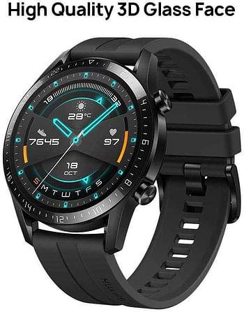 Huawei Smart Watch GT 2 46mm Matte Black with Black Fluoroelastomer Strap (LTN-B19-BK)