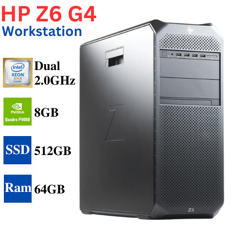 HP Z6 G4 Workstation Professional PC, Intel Xeon Gold 6138, 64GB