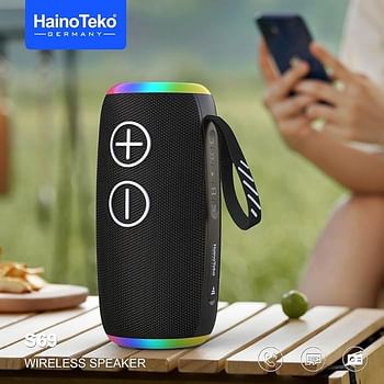 Haino Teko Germany S69 Bluetooth Wireless Speaker – Led Light Speaker Black