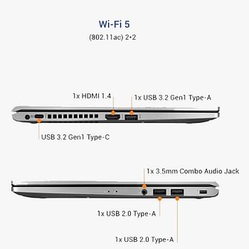 Asus VivoBook X415EA 14" Inch Laptop - 11th Gen Intel Core i5-1135G7 Processor - 14" inch FHD (1920 x 1080) Nano Edge Display - 16GB Ram - 512GB M.2 NVMe - Intel Iris Xe Graphics  - ENG/Arabic Backlit Keyboard - Win 11 Home - Silver