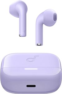 Soundcore Anker K20i Wireless Earbuds, Semi-In-Ear Bluetooth 5.3, 36 Hours Playtime, Fast Charging, Clear Sound and Calls with 2 ENC Microphones, Custom EQ, IPX5, App Control - Purple