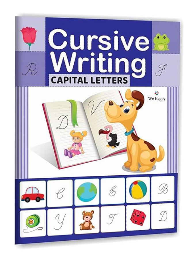 Cursive Writing Capital Letter Book Creative Pictures and Tracing Letters Practice Activity Book for Children