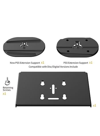 PS5 Wall Mount Kit Steel Wall Stand and Headphone Hanger - Compatible with Playstation 5