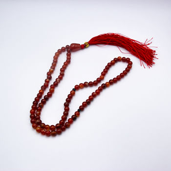 Tasbih Natural Crystal Red Carnelian Prayer Beads (6mm – 99 beads) Misbaha