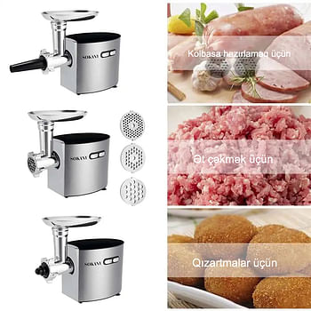 Sokany SK-091 Stainless Steel Electric Meat Grinder 2500 Watts