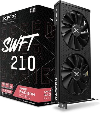 XFX SPEEDSTER SWFT 210 Radeon RX 6600 8GB GDDR6 Graphics Card – High-Performance 1080p Gaming Dual Fan Cooling PCIe 4.0 VR Ready DirectX 12 Ultimate