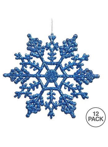 Vickerman 6.25" Glitter Snowflake Christmas Ornament, 12 per Box (Multicolour)