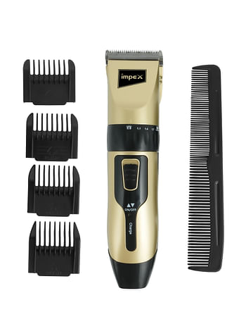 Impex Trimmer And Professional Hair Clipper, Rechargeable Trimmer, USB Fast Charging, Sharp Stainless Steel Blade,4 Attached Clips, Push Up Blade (0.8-2mm), 60-90 Minutes Working Time