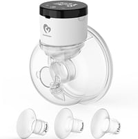 Bellababy Hands-Free Breast Pump Wearable Upgraded with 17mm, 19mm, 21mm Inserts, Touch Control LED Display Electric Breast Pump Portable Low Noise, 4 Modes & 9 Levels Suction, 24mm flange, 6 oz