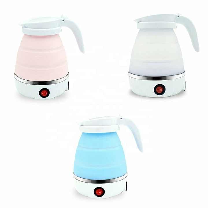 600ML Travel Folding electric water kettle - Collapsible heated hot water boiler For Coffee - Dual Voltage Portable kettle Random color