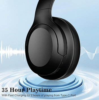 Mitone True Wireless ANC Headphones - Active Noise Cancelling - Bluetooth 5.1 - Over 35 Hours Use - Noise Reduce 25db - Hi-Fi Audio Sound - USB-C Fast Charging