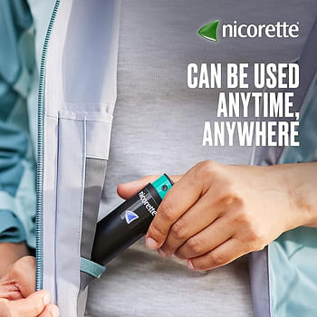 Nicorette QuickMist Cool Berry Mouthspray Smoking or Vaping Cessation Aid, designed to start reducing cravings in 30 seconds