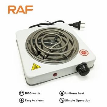 RAF Electric Stove & Portable Electric Stove & Electric Hot Plate & Open Iron Coil Single Burner 1000 Watts & RAF R8010B