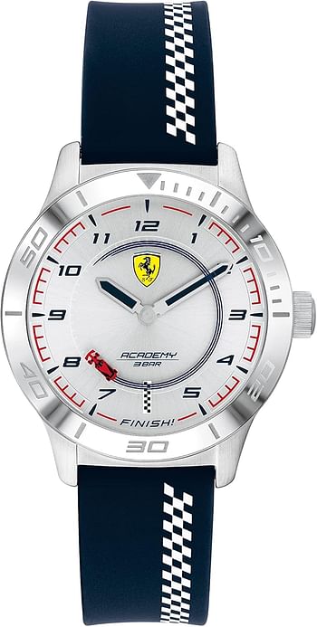 Ferrari Boys' Stainless Steel Quartz Watch with Silicone Strap 16 0810029 - Blue