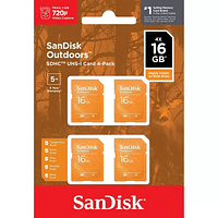 بطاقة ذاكرة SanDisk SD Outdoors (حزمة من 4 قطع) سعة 16 جيجابايت