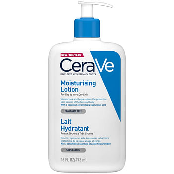 CeraVe Moisturising Lotion for Dry to Very Skin | Body Lotion & Face Moisturizer with Hyaluronic Acid and Ceramides | Daily Moisturizer | Fragrance Free | Oil-Free | 473 ml