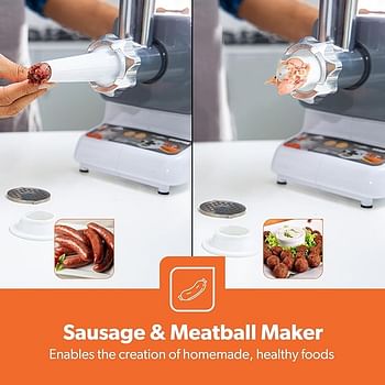 Geepas Electric Meat Grinder, Capacity 1 Kg. White, GMG767