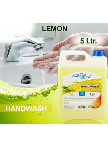 3 Pcs Soft n Cool Hand Wash Liquid Lemon 5L Antibacterial Moisturizing Hand Soap