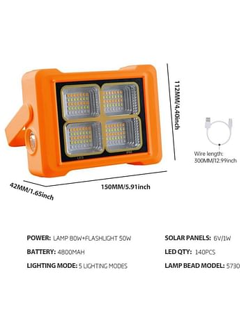 Solar Outdoor Light, LED Light with Power Saver and Cell Phone Charging Function