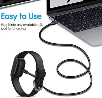 شاحن كابل شحن USB بديل 100 سم متوافق مع Fitbit Luxe/Charge 5