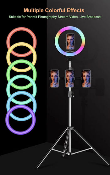 MJ36 RGB soft ring light Circle Photography Lighting 16 colour Led RGB Ring Light with Phone Tripod Stand