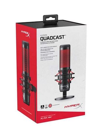 QuadCast Standalone USB Microphone, Designed For Streaming, Four Polar Patterns, Tap To Mute Sensor, Anti Vibration Shock Mount, For PC / PS5 / PS4 / Mac | 4P5P6AA