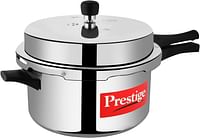 Prestige Popular Pressure Cooker 7.5 Ltr  Aluminium Pressure Cooker With Lid  Precision Weight Valve - Silver