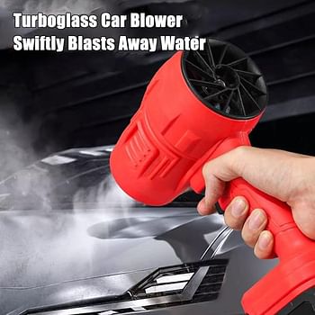 Car Dryer,Turboglass Car Blower,Portable Cordless Car Dryer Air Blower,Handheld High Powered Car Wash Car Blower for Cleaning ,Camping, Outdoor- Red