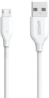 Anker Powerline Micro USB - Charging Cable, with Aramid Fiber and 5000+ Bend Lifespan for Samsung, Nexus, LG, Motorola, Android Smartphones and More (White, 6ft)