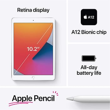 Apple iPad 8th Generation [10.2"] 32GB WiFi Grey A12 Bionic Chip [Latest 2020 Model]