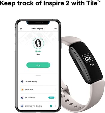 Fitbit Inspire 2, Health & Fitness Tracker with a Free 1-Year Fitbit Premium Trial, 24/7 Heart Rate & up to 10 Days Battery - Lunar White/Black