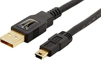 AmazonBasics USB 2.0 Cable - A-Male to Mini-B Cord - 6 Feet (1.8 Meters)