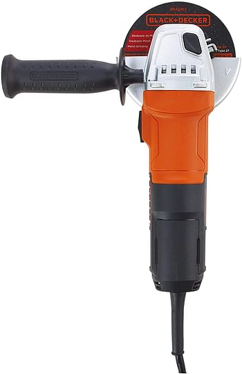 Black+Decker 650W 100mm Small Angle Grinder with Slider Switch & Side Handle , Orange/Black - G650-B5- Multicolor.