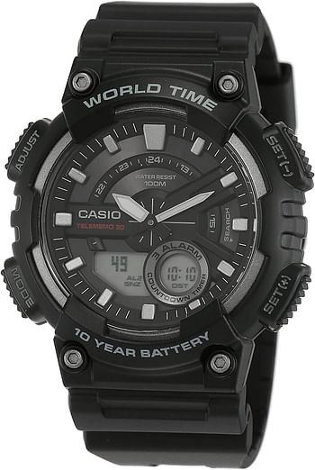 Casio Digital Men's Dial Silicone Band Watch - AEQ-110W-1AVDF