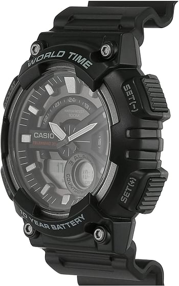 Casio Digital Men's Dial Silicone Band Watch - AEQ-110W-1AVDF