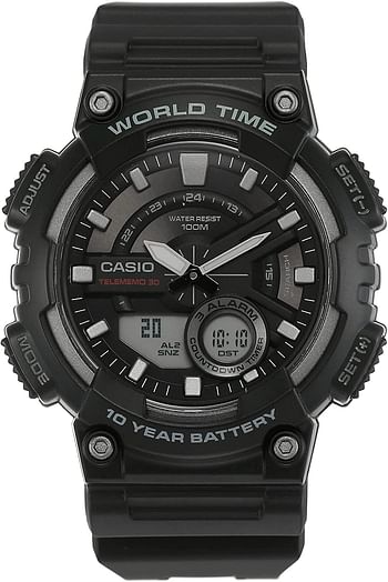 Casio Digital Men's Dial Silicone Band Watch - AEQ-110W-1AVDF