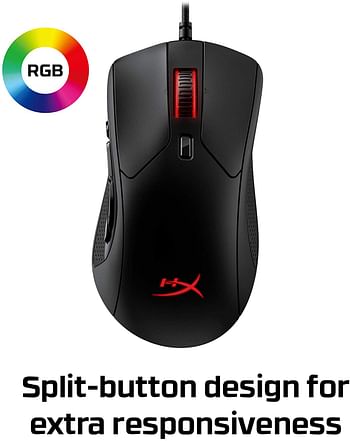 HyperX HX-MC005B Pulsefire Raid Gaming Mouse With Customizable RGB Lighting - Black