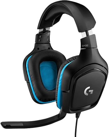 Logitech G432 Wired Gaming Headset, 7.1 Surround Sound, DTS Headphone:X 2.0, 50 mm Audio Drivers, USB and 3.5 mm Audio Jack, Flip-to-Mute Mic, Lightweight, PC/Mac/Xbox One/PS4/Nintendo Switch - Black/G432/Black