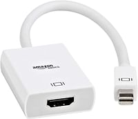 AmazonBasics Mini DisplayPort Thunderbolt to HDMI Adapter - Compatible with Apple iMac and MacBook/1 Pack/White