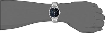 Emporio Armani Dress Chronograph Men's Blue Dial Stainless Steel Band Watch - Ar1942, Analog Display - Silver Band