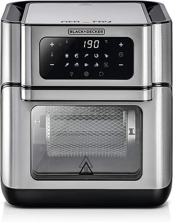 Black+Decker Digital Air Fryer Oven, 12L, Silver - AOF100-B5/Silver/12L