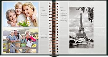 Pioneer BDP-246/HG Photo 200-Pocket Coil Bound Cover Photo Album for 4 by 6-Inch Prints, Hunter Green Leatherette with Gold Accents