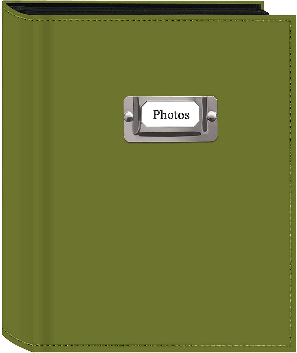 ألبوم صور Pioneer Photo 208-Pocket بلون أخضر فاتح مخيط بمعدن فضي لوحة لأربعة مطبوعات 10.16 سم × 15.2