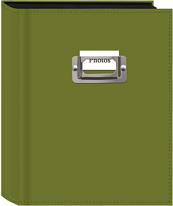 Pioneer CTS-246/GN Photo 208-Pocket Bright Green Sewn Leatherette Photo Album with Silvertone Metal I.D. Plate for 4 by 6-Inch Prints, Green