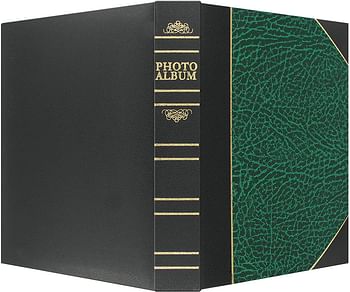 Pioneer Photo Albums BT-68 100-Pocket Leatherette Cover Ledger Style Le Memo Photo Album, 6 by 8-Inch, Green and Black