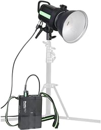 طقم إضاءة فوتوتكس Indra500 TTL ستوديو مع مجموعة بطاريات ، اسود.