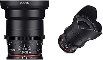 Samyang 35mm T1.5 VDSLR II Lens for MFT Micro Four Thirds, Black.