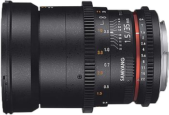 Samyang 35mm T1.5 VDSLR II Lens for MFT Micro Four Thirds, Black.