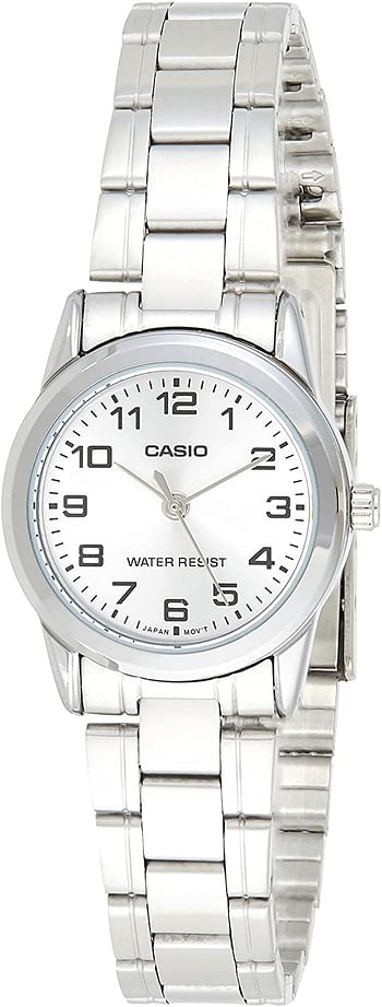 Casio Dress Analog Display Watch For Women, LTP-V001D-7BUDF Silver